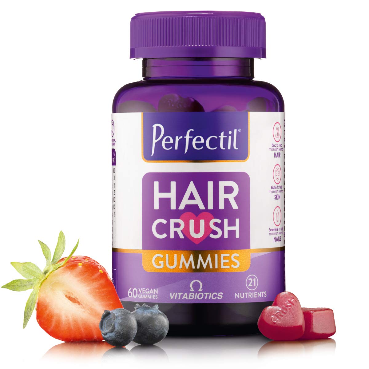 Perfectil Hair Crush Gummies 200g front view with packaging