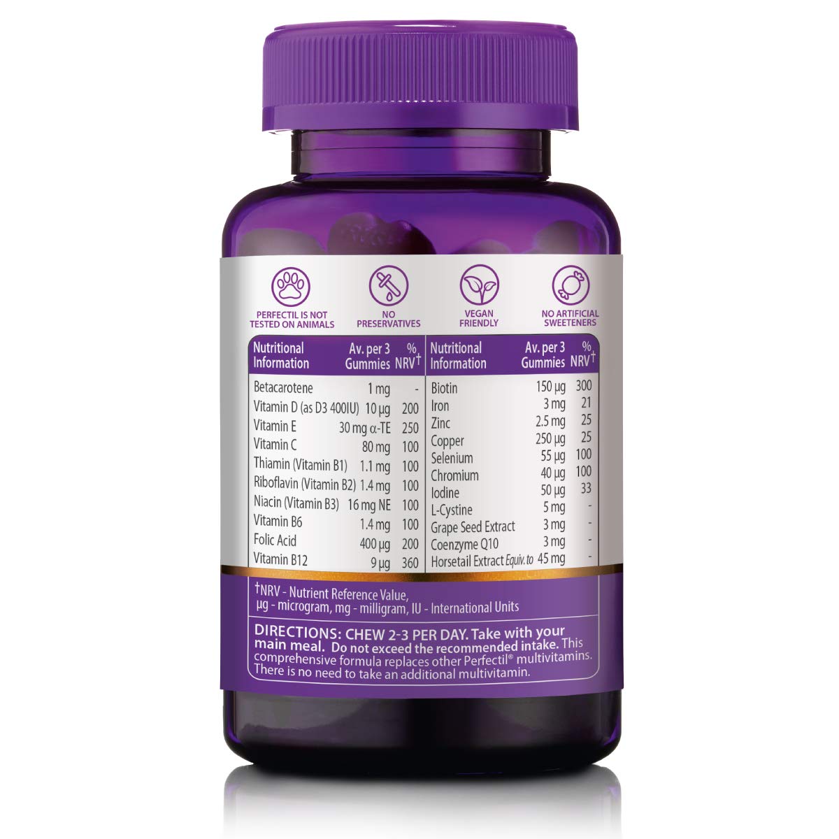 Perfectil Hair Crush Gummies with a handful of gummies