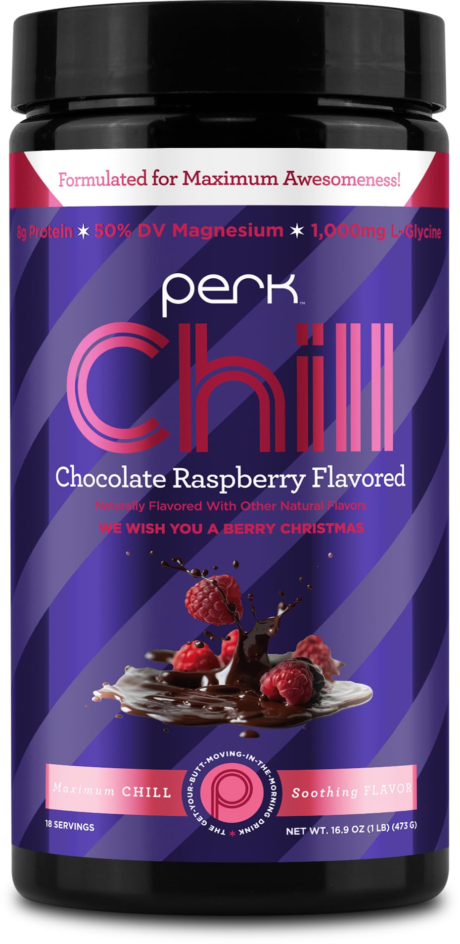 Perk Chill Drink Mix Chocolate Raspberry front view