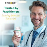 PERQUE Activated B-12 Guard lozenge in hand