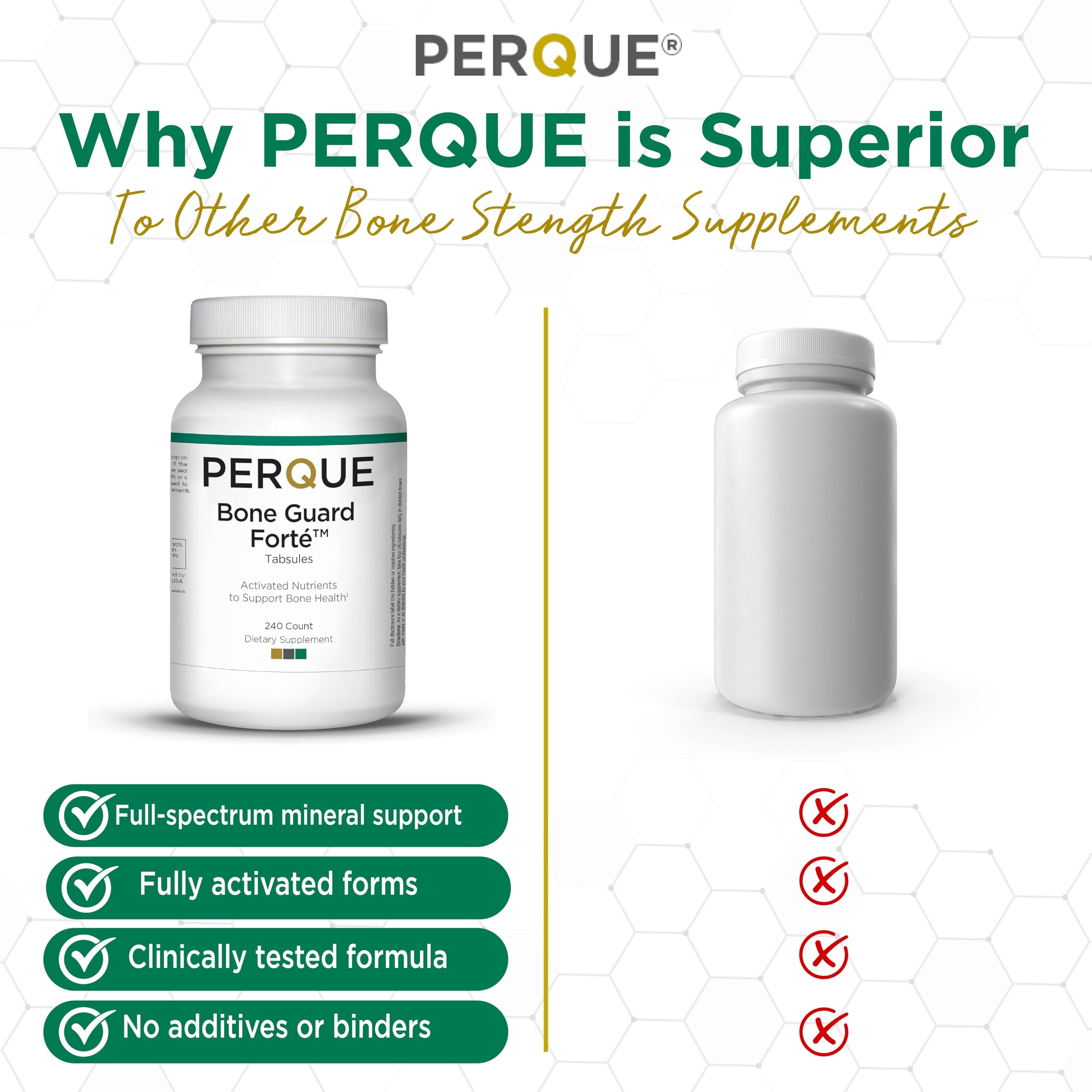 PERQUE Bone Guard Forte 20 Nutrients Supplement in a wellness setting