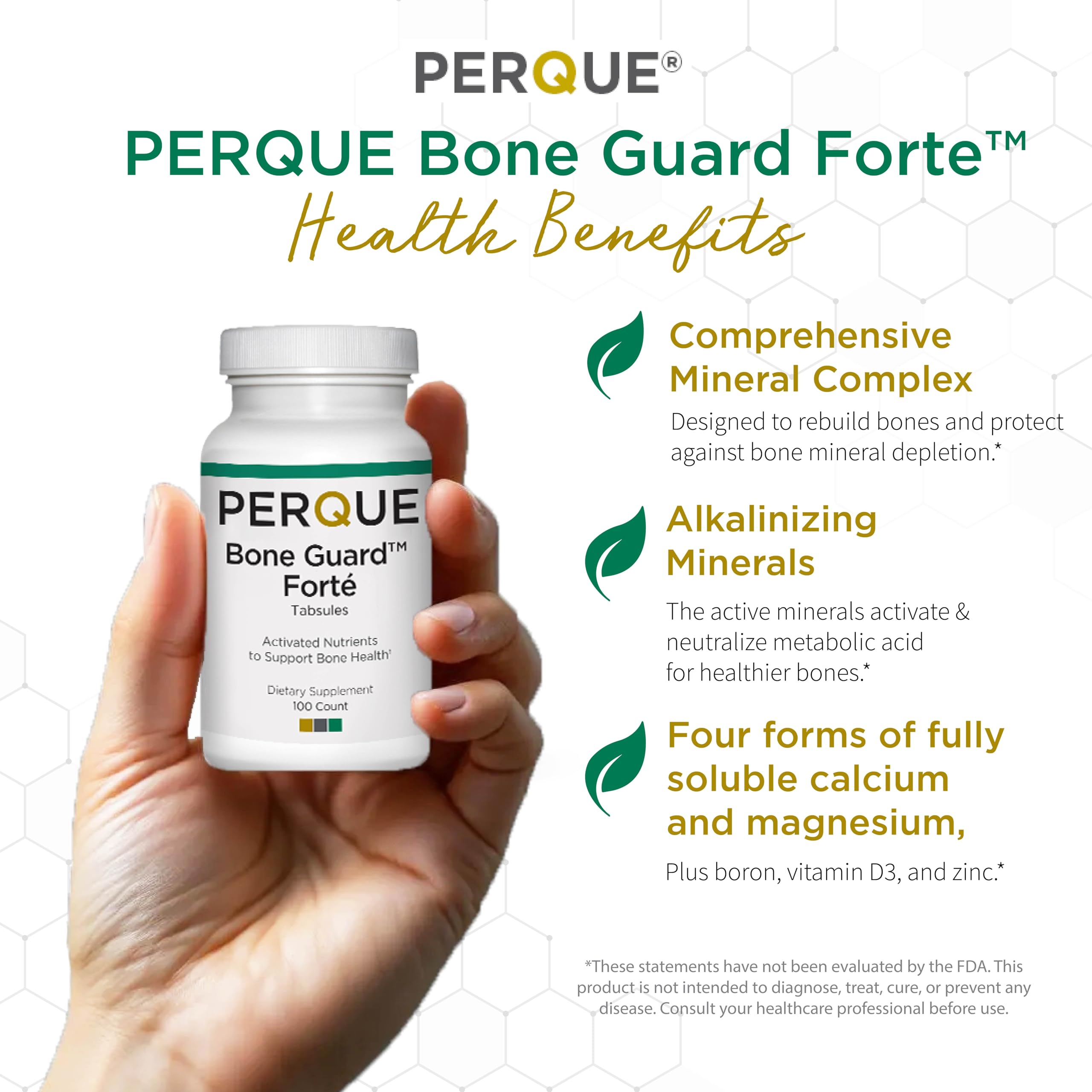 PERQUE Bone Guard Forte 20 Nutrients Supplement side view