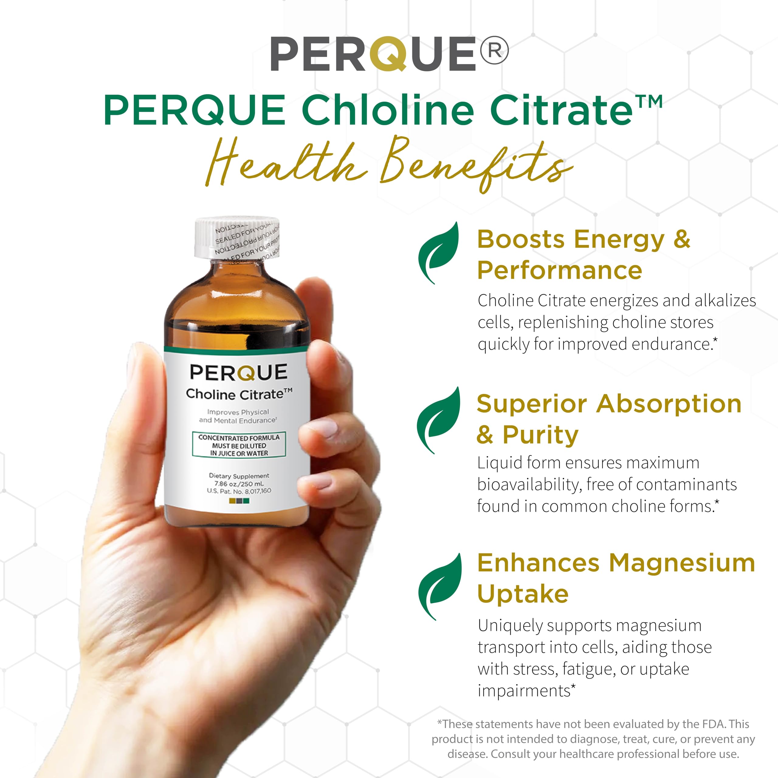 PERQUE Choline Citrate Liquid Supplement back view