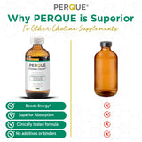 PERQUE Choline Citrate Liquid Supplement label close-up