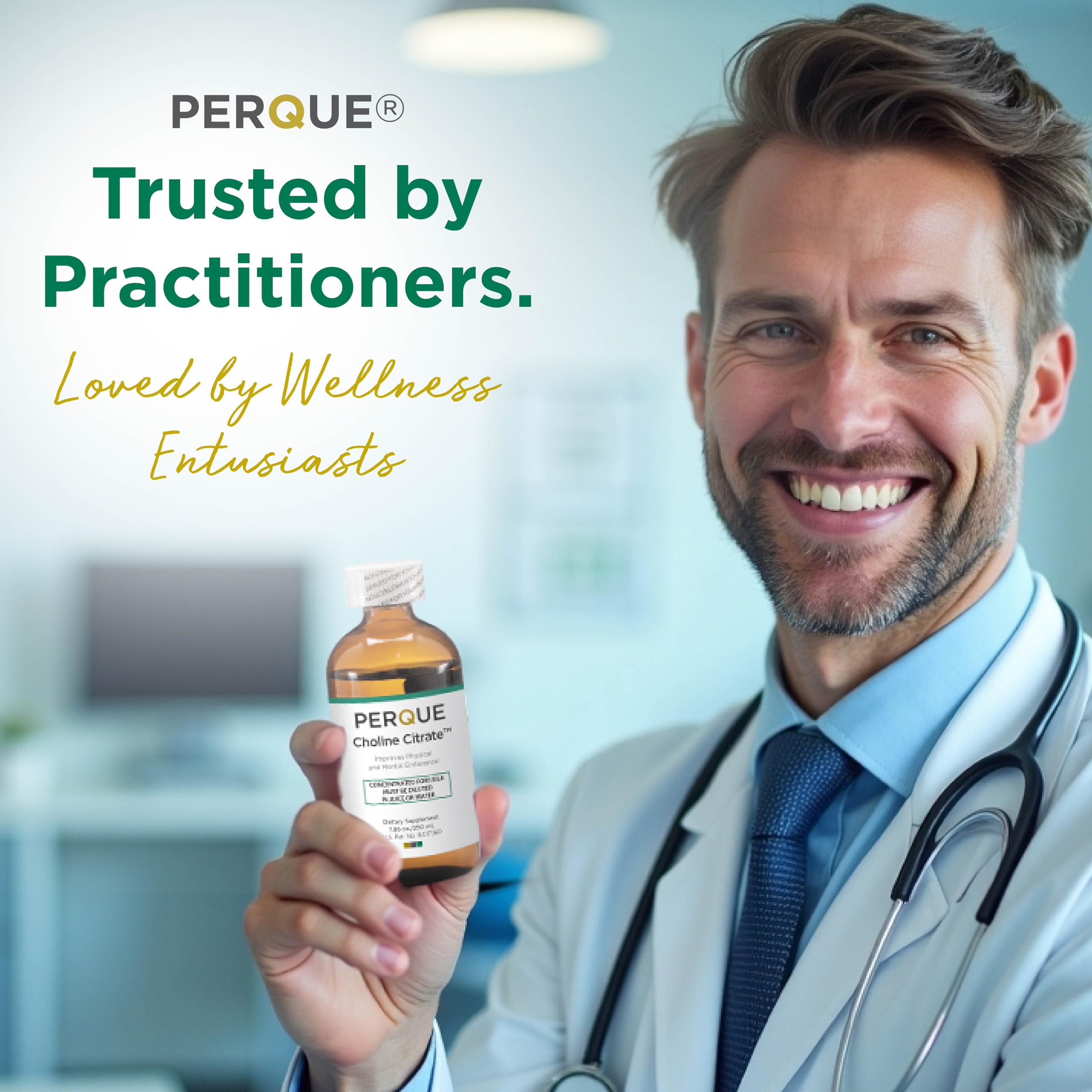 PERQUE Choline Citrate Liquid Supplement side view