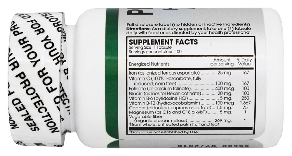 PERQUE Hematin Anemia Guard 100 Tabs packaging side view