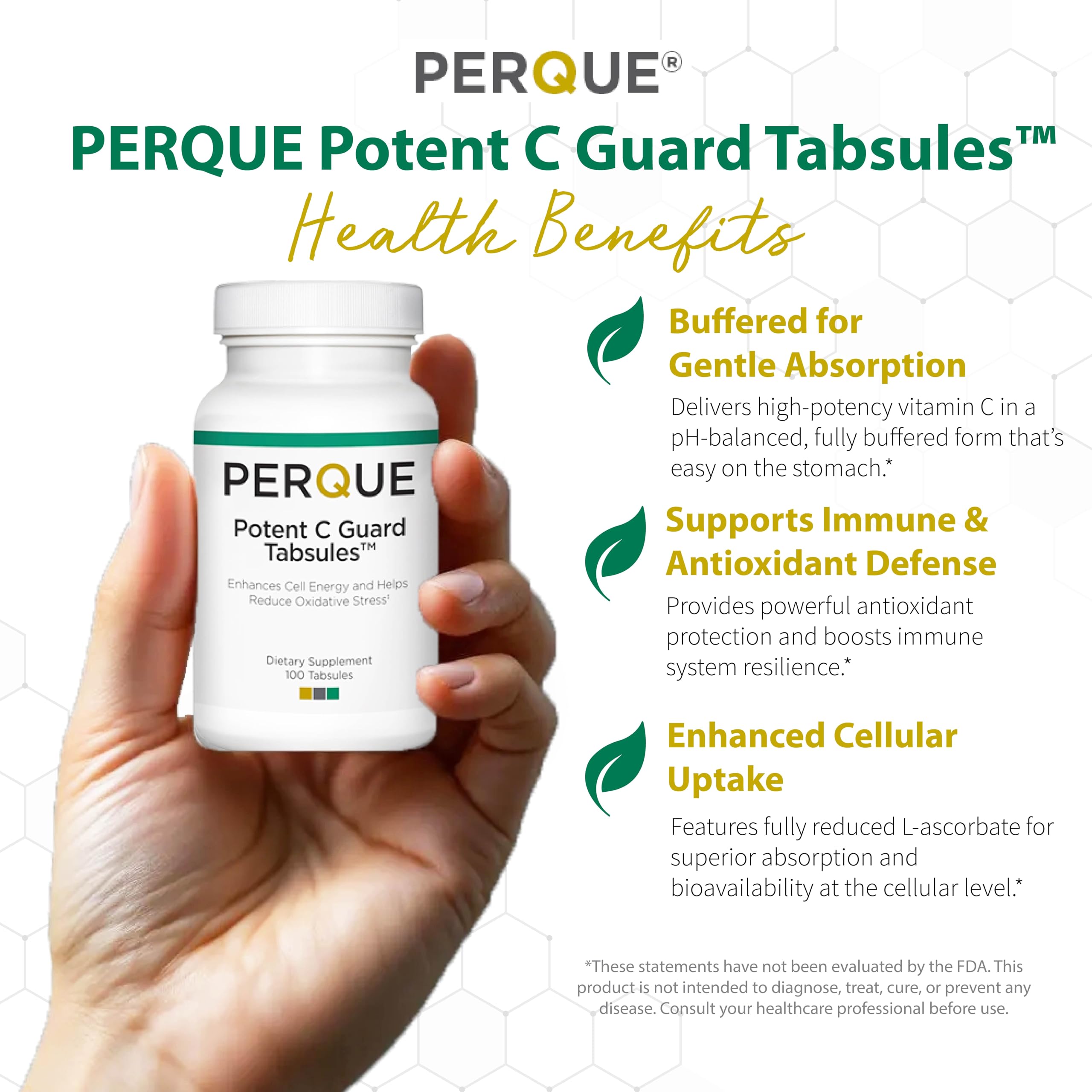 PERQUE Potent C Guard 1000 mg Vitamin C Supplement side view
