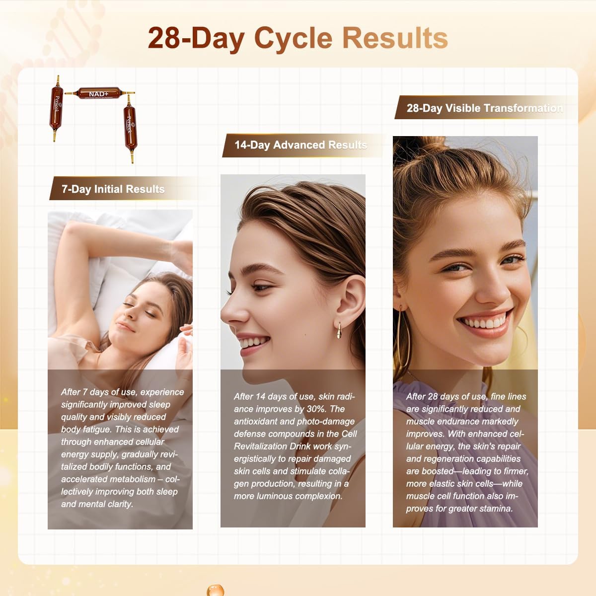 Perseek NAD+ Liquid Supplement back view with ingredients