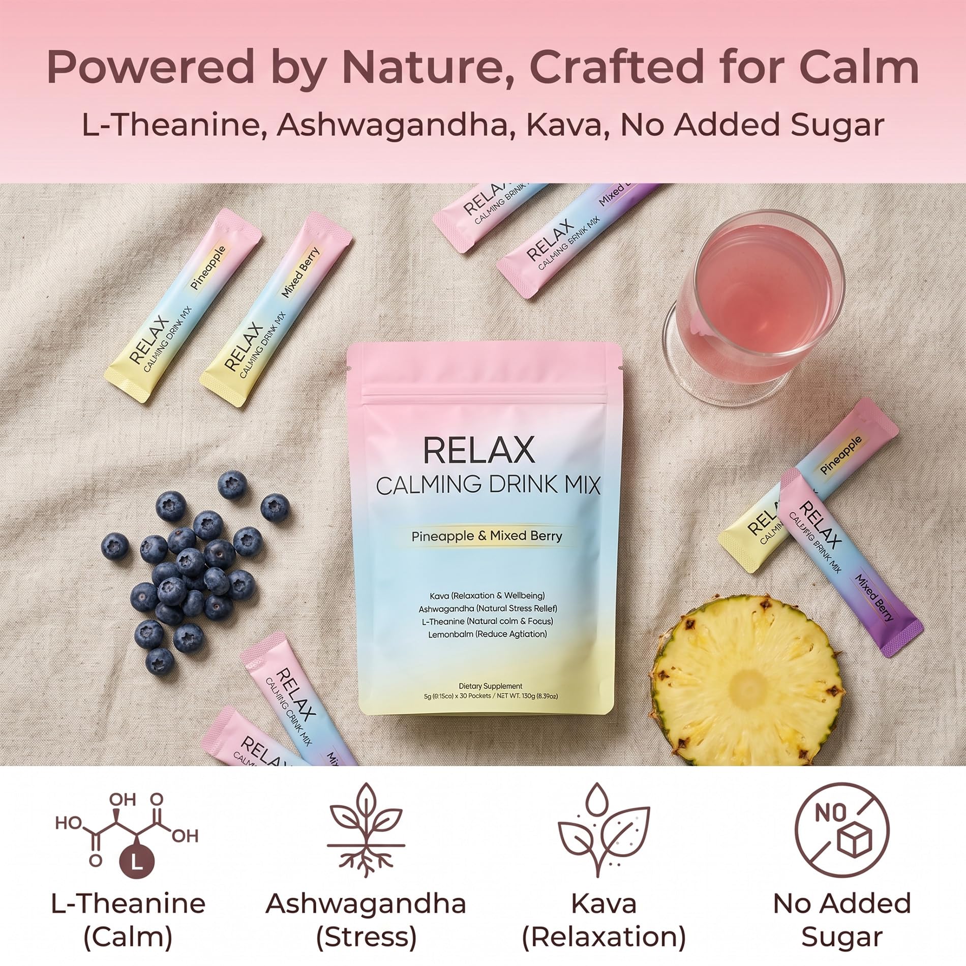 Person mixing NAPEXIX Calming Drink Mix in a travel mug