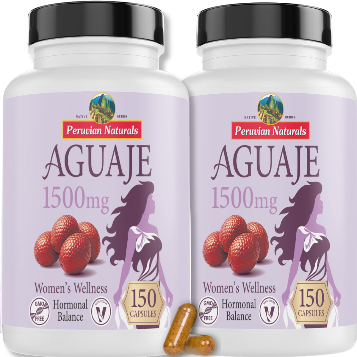 Peruvian Naturals Aguaje Capsules 100g front view