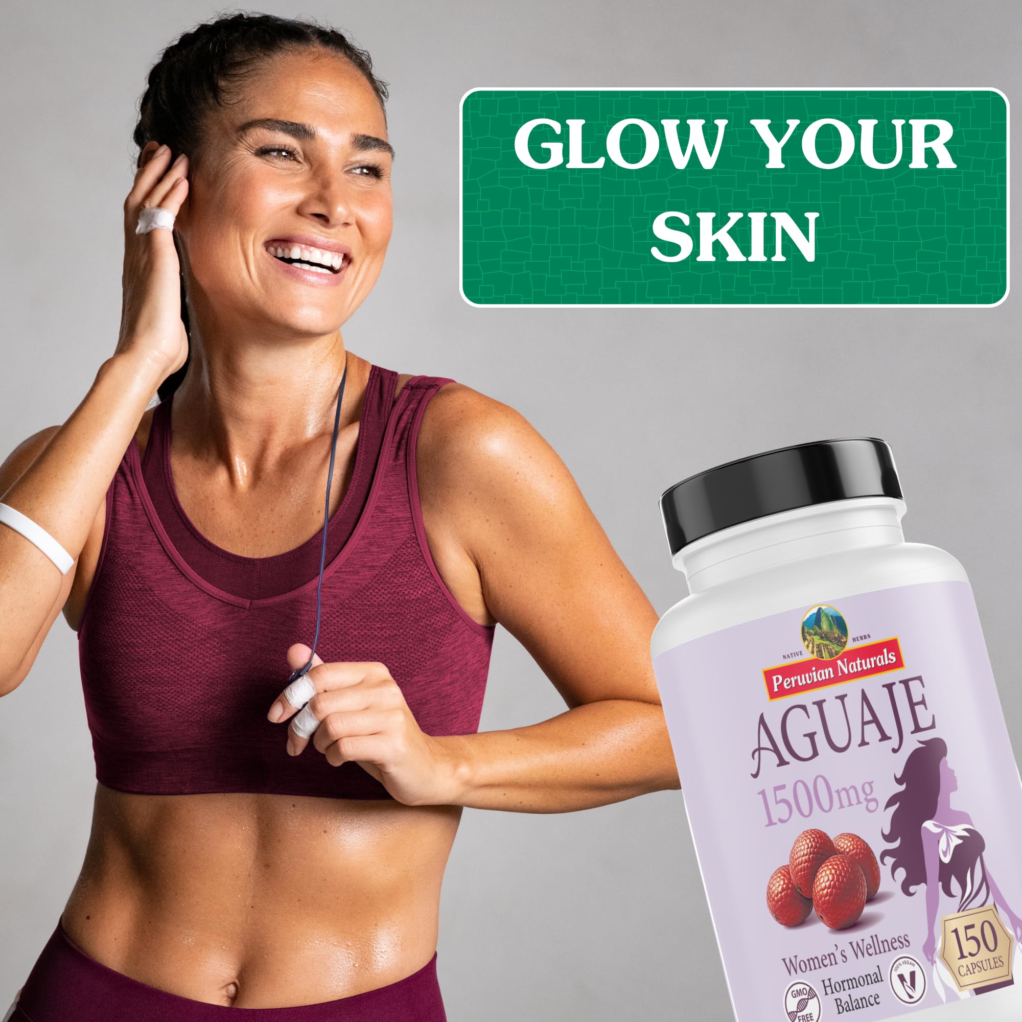 Peruvian Naturals Aguaje Capsules 100g with ingredients