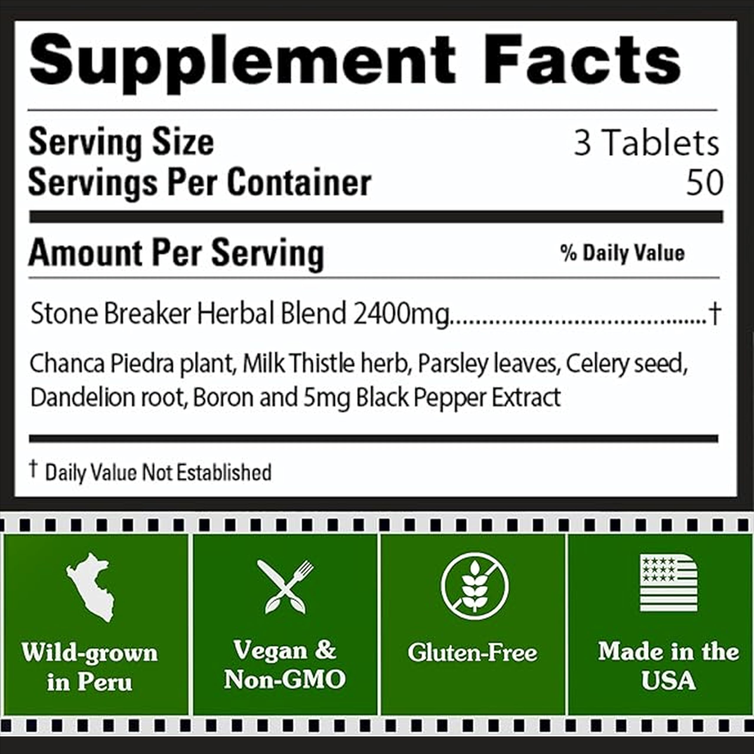 Peruvian Naturals Kidney Support Supplement 2400mg on a wooden table
