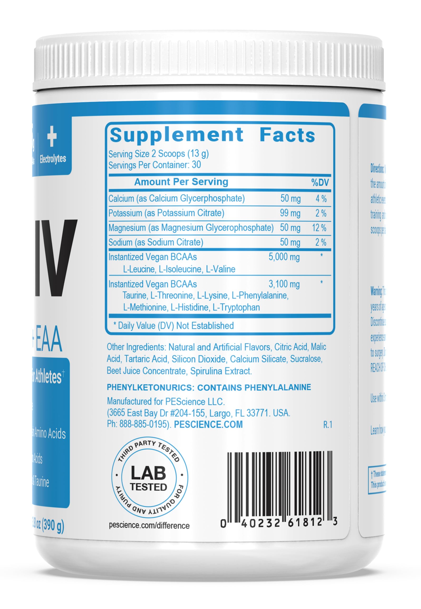 PEScience Amino IV BCAA + EAA Powder 454g lifestyle scene