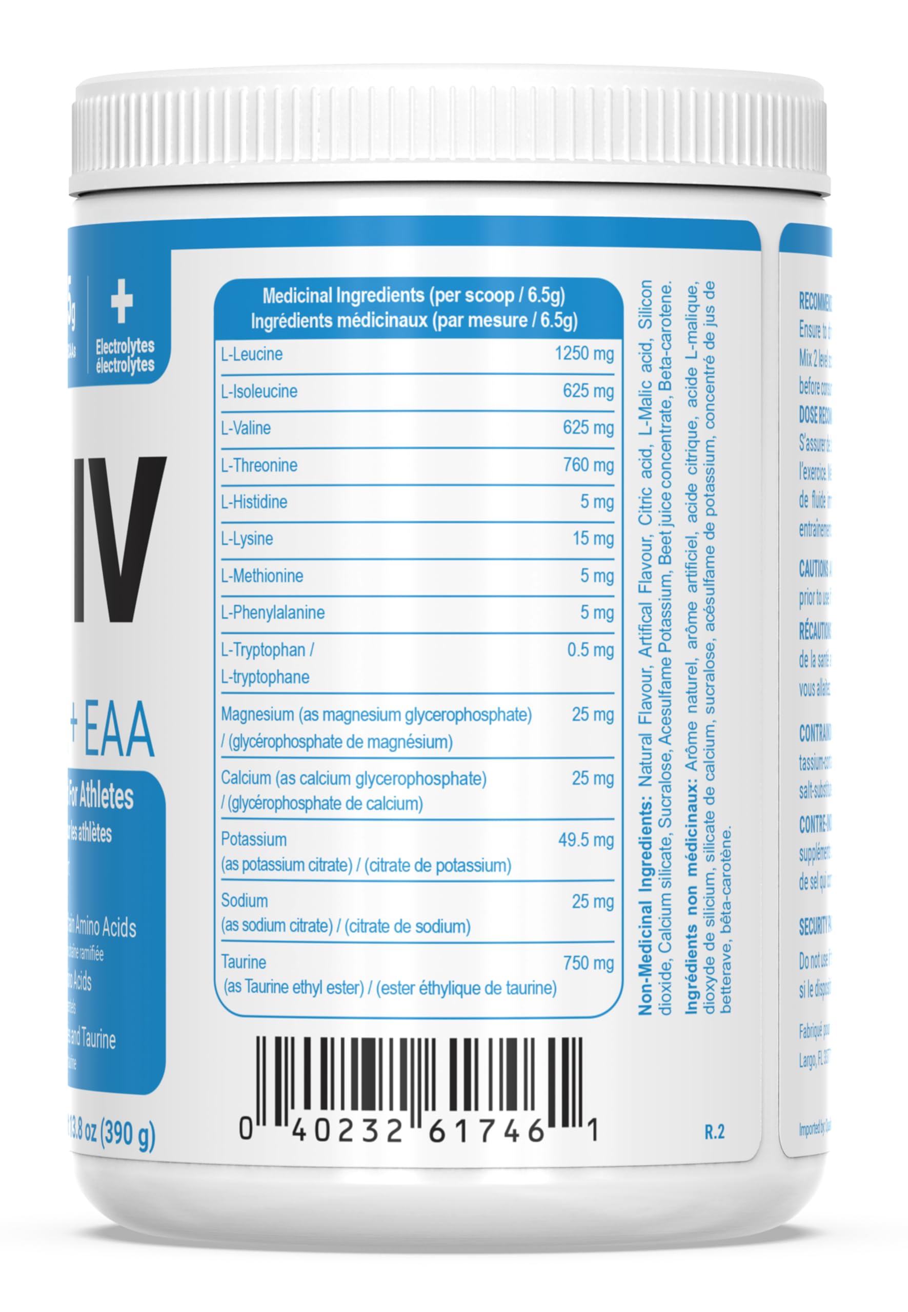 PEScience Amino IV BCAA + EAA Powder 454g nutritional information