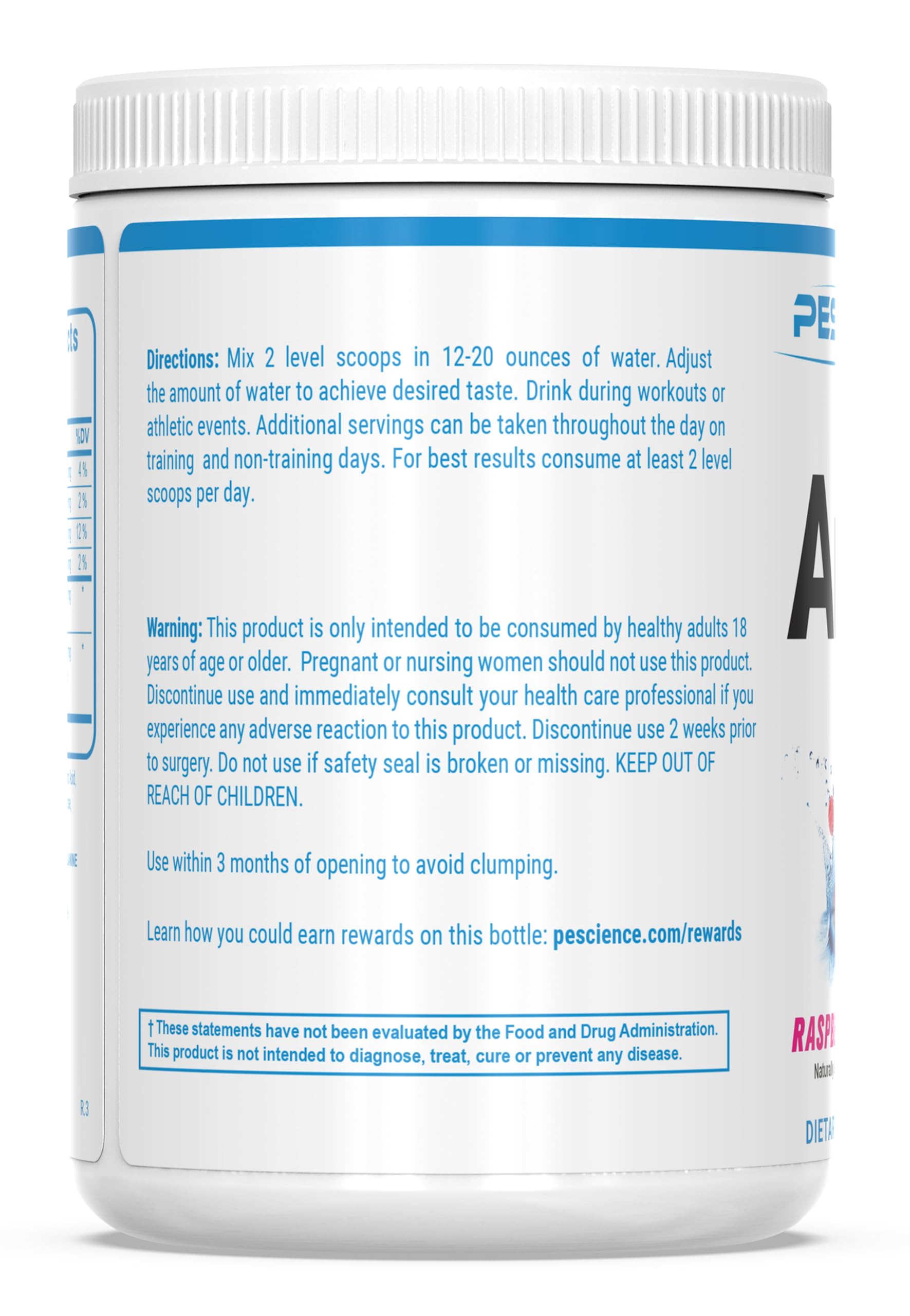 PEScience Amino IV BCAA + EAA Powder ingredients list