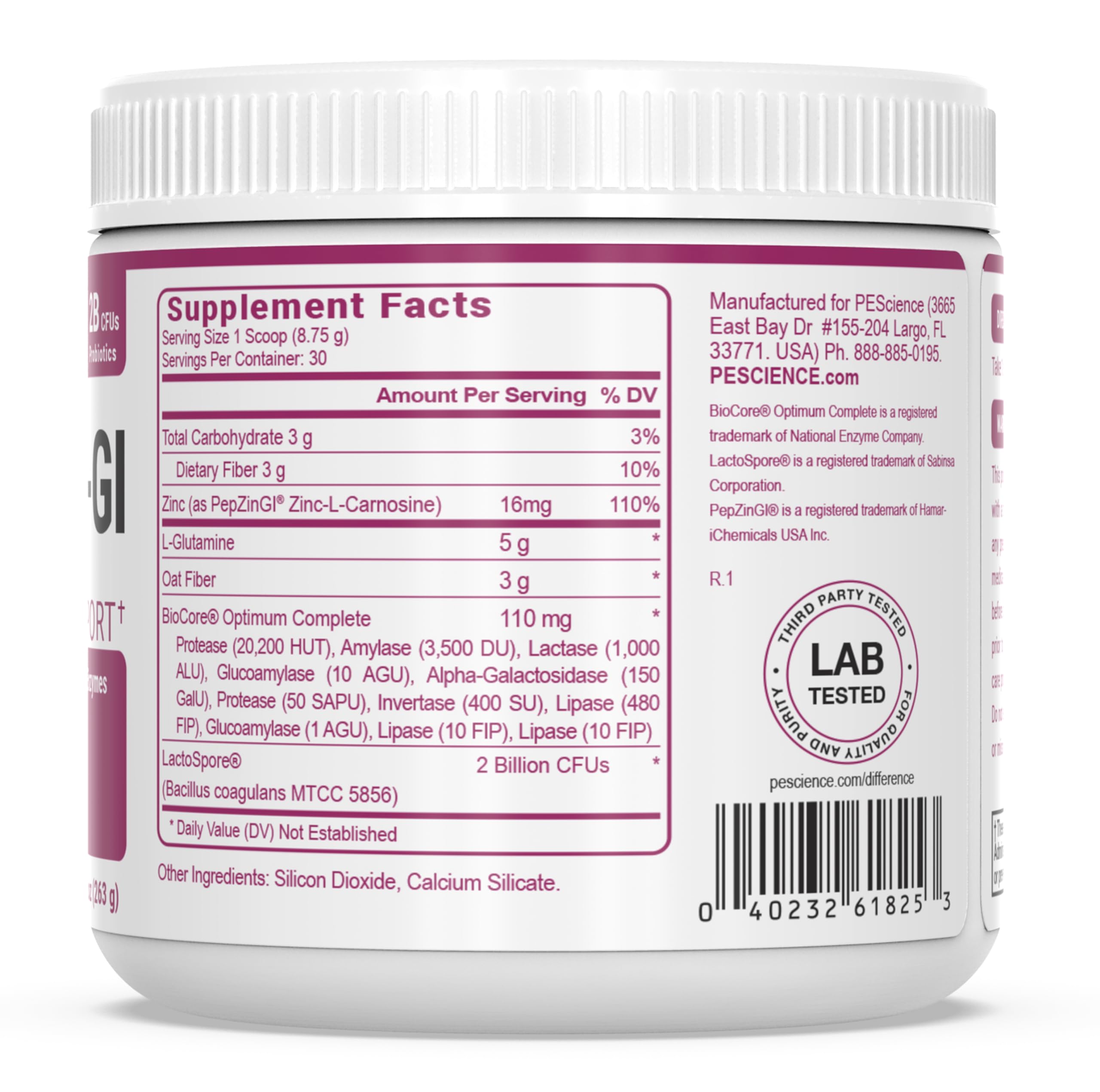PEScience Complete-GI daily Supplement capsule close-up