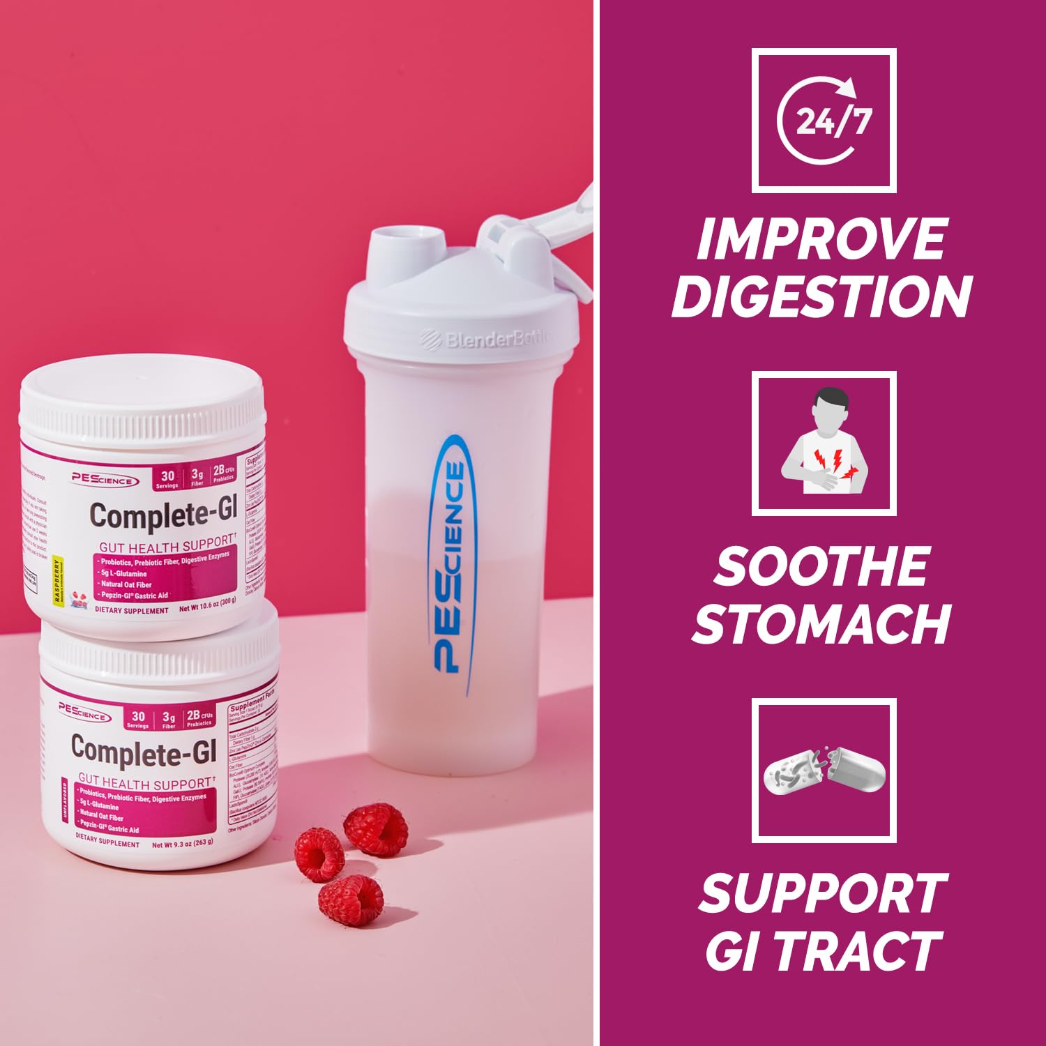 PEScience Multi-Enzyme Complex 300g back view showing ingredients