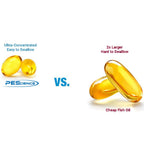 PEScience Omega3+ softgels packaging with label details