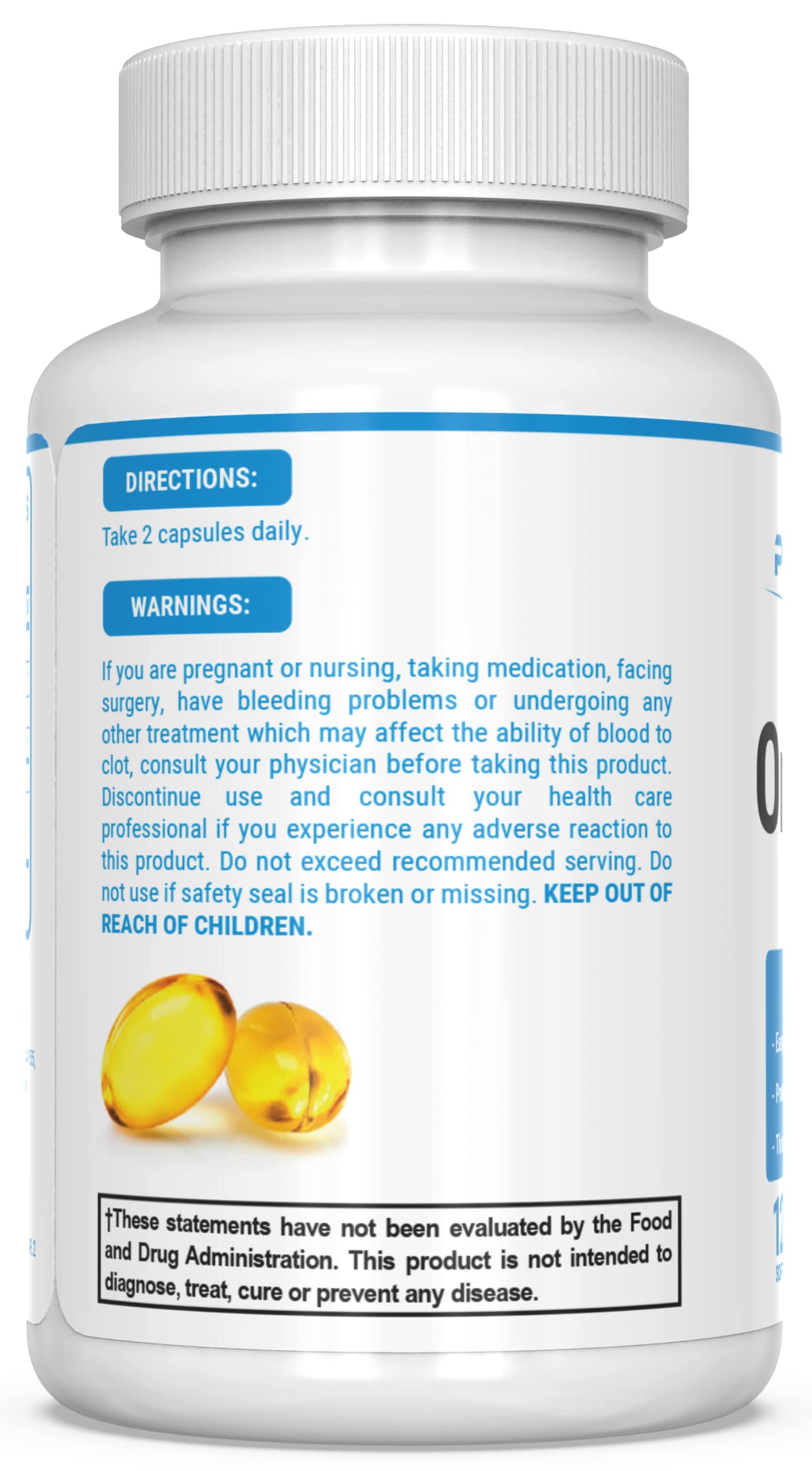 PEScience Omega3+ softgels showing capsule size