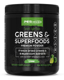 PEScience Super Greens & Mushroom Blend 240g packaging front view