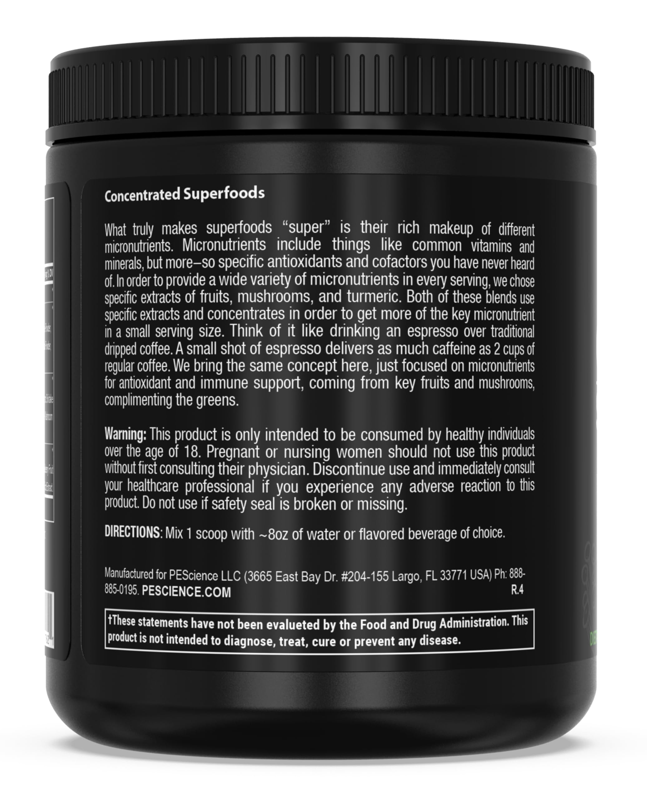 PEScience Super Greens & Mushroom Blend 240g with fruits