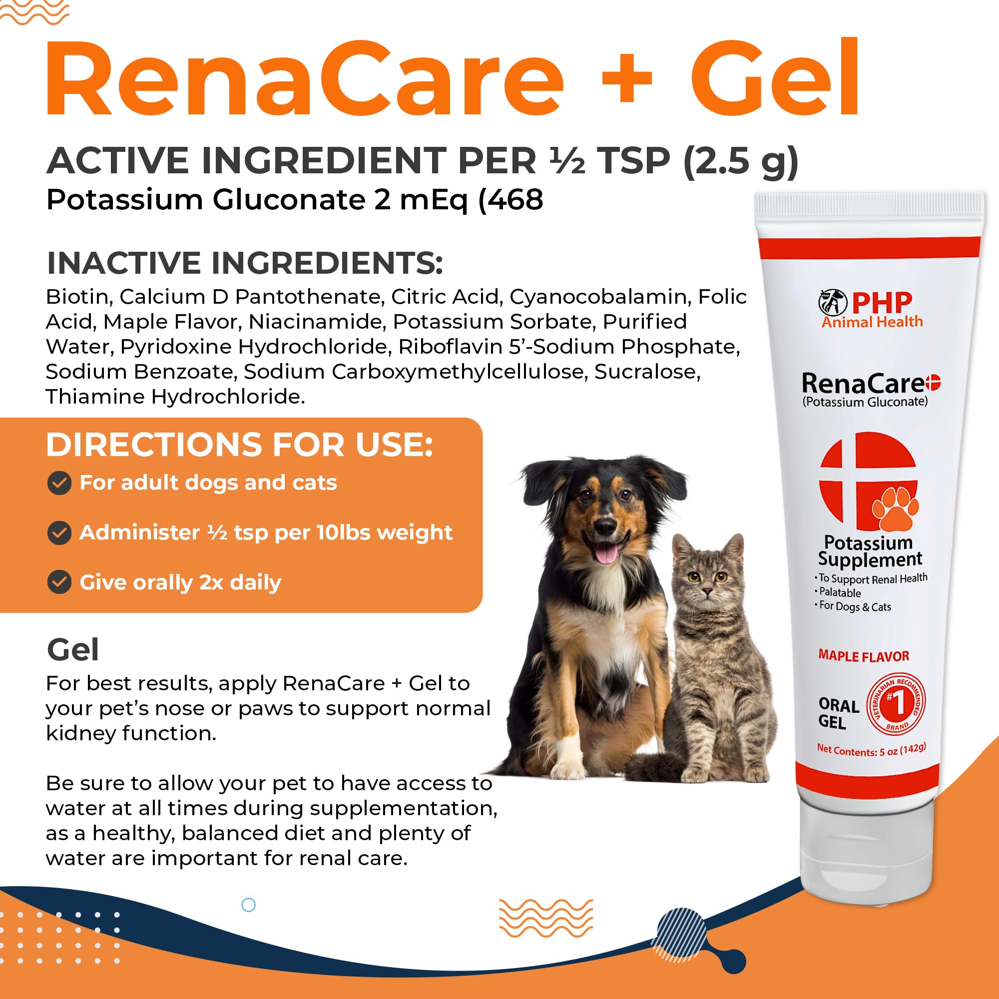 Pet Health Pharma Renacare K Potassium Gluconate Supplement powder packaging