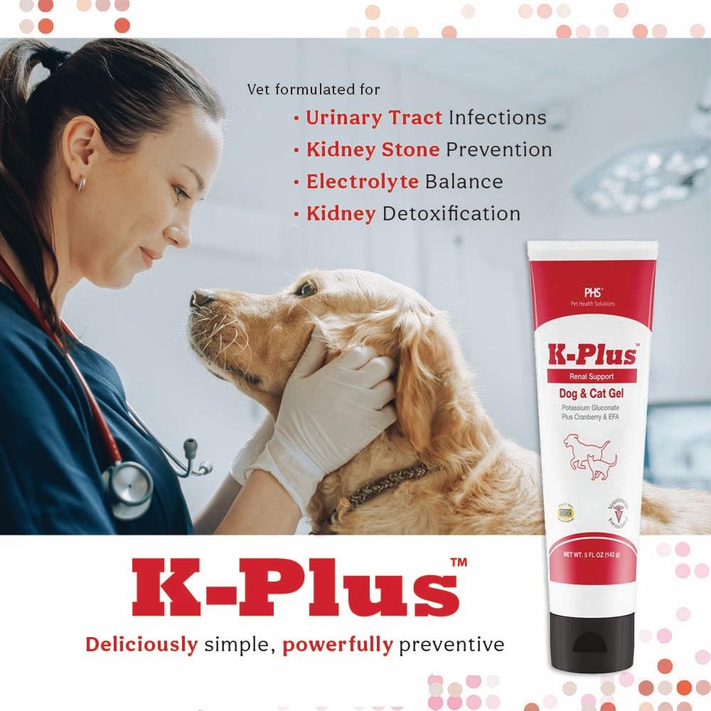 Pet Health Solutions K-Plus Gel 142g back view with ingredient list
