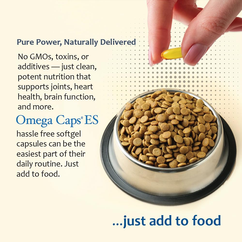 Pet Health Solutions Omega-Caps bottle with dosage information