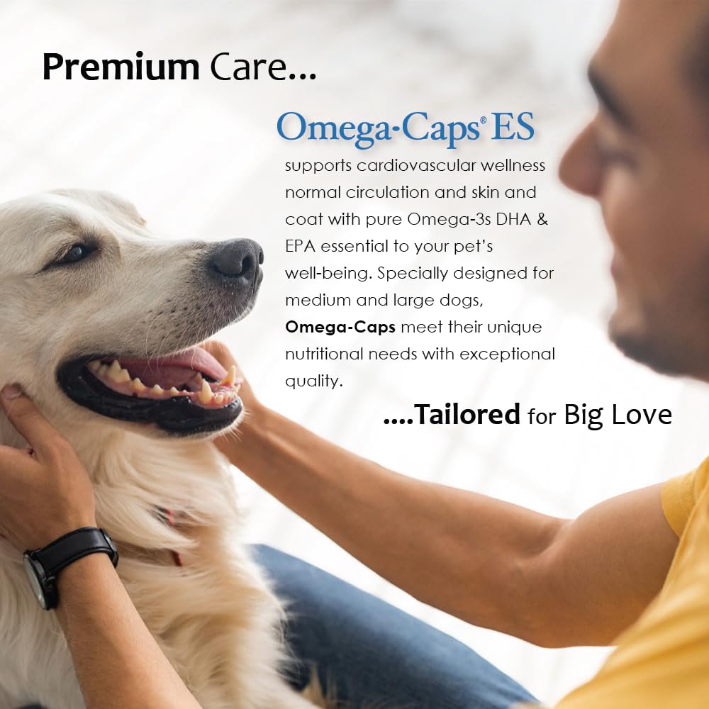 Pet Health Solutions Omega-Caps with a dog and cat