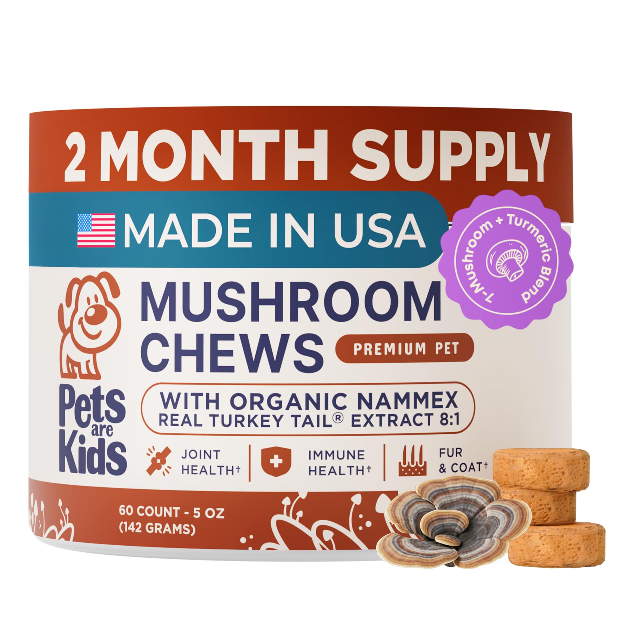 Pets Are Kids Too Mushroom Supplement for Dogs front view