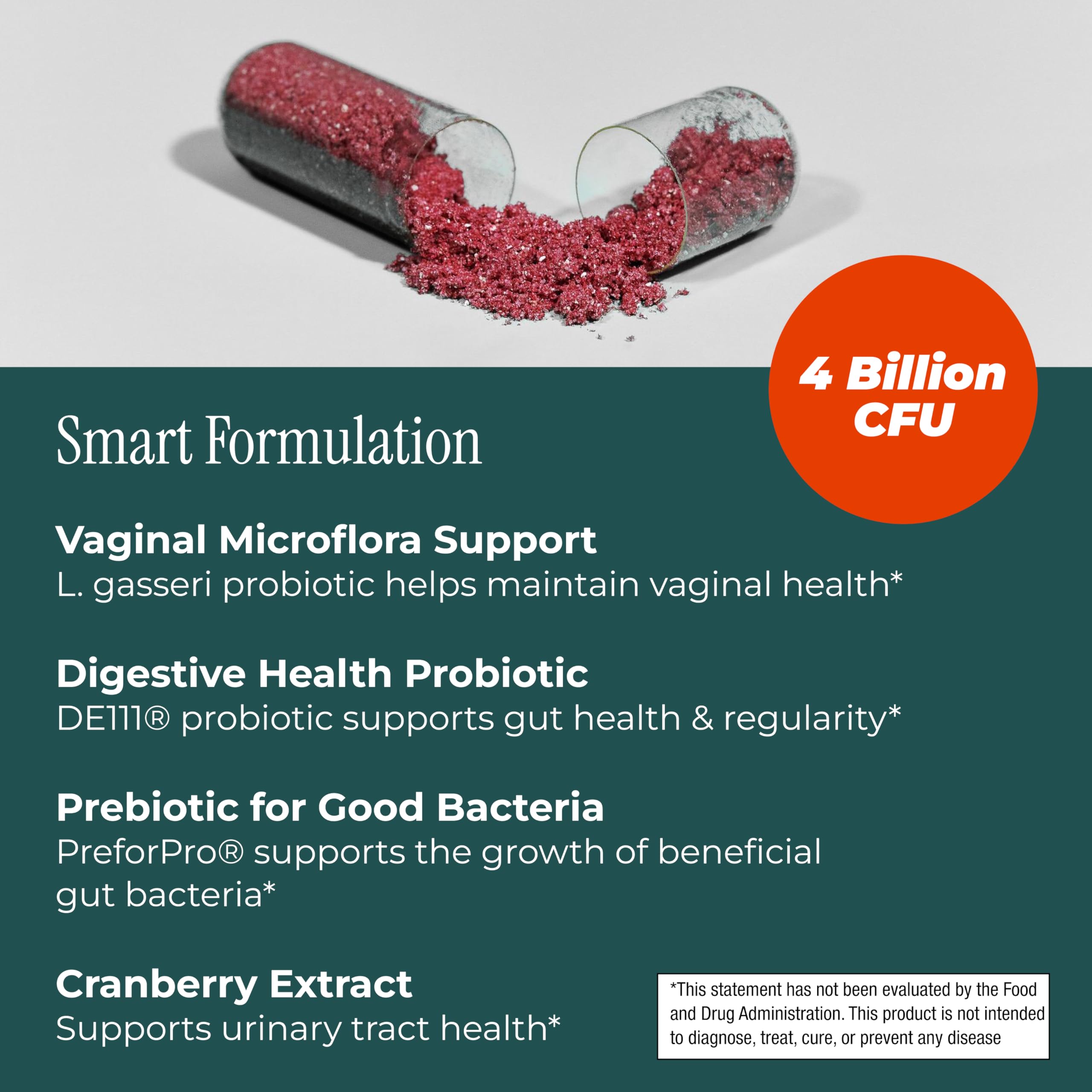 pH-D Feminine Health Support Cranberry Supplement capsule close-up