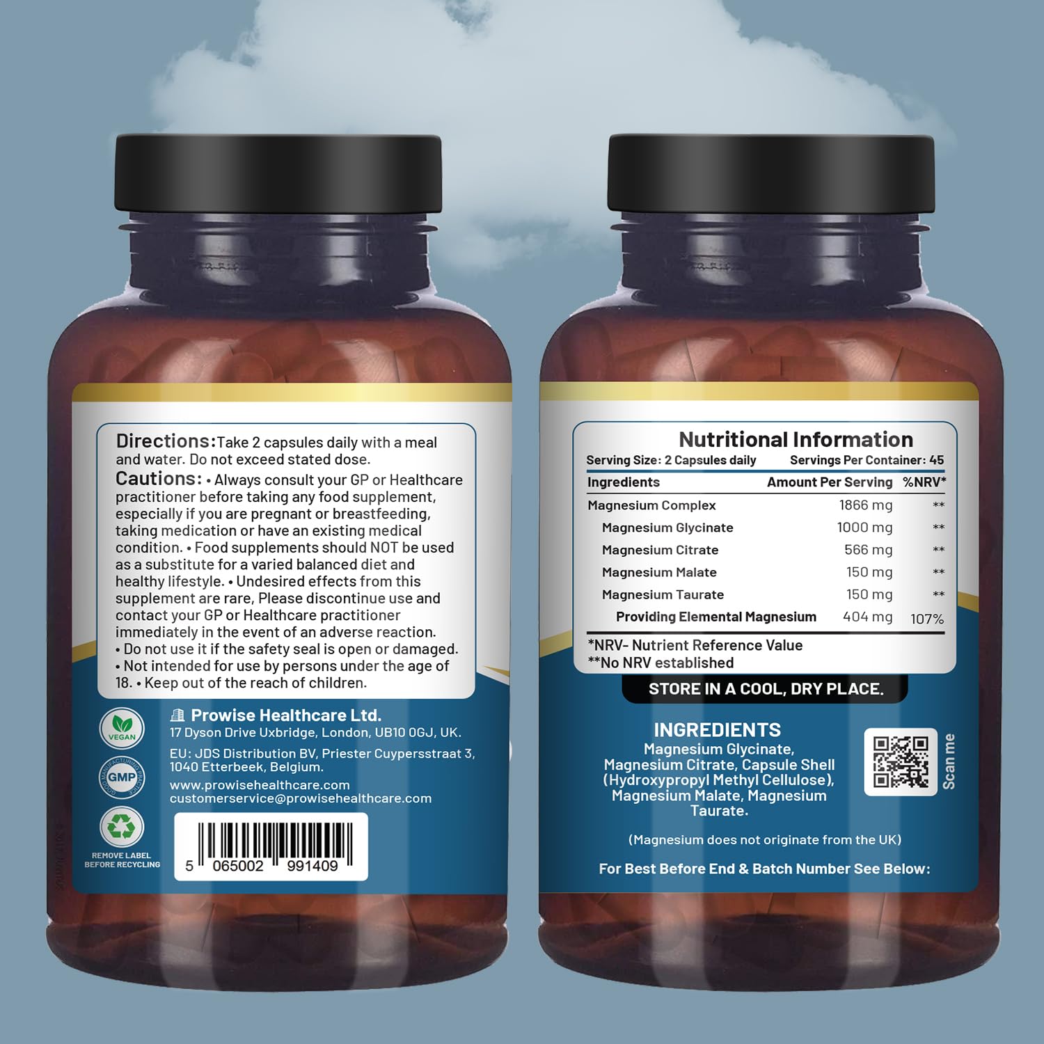 PH PROWISE Healthcare Magnesium Complex capsules on a wooden table