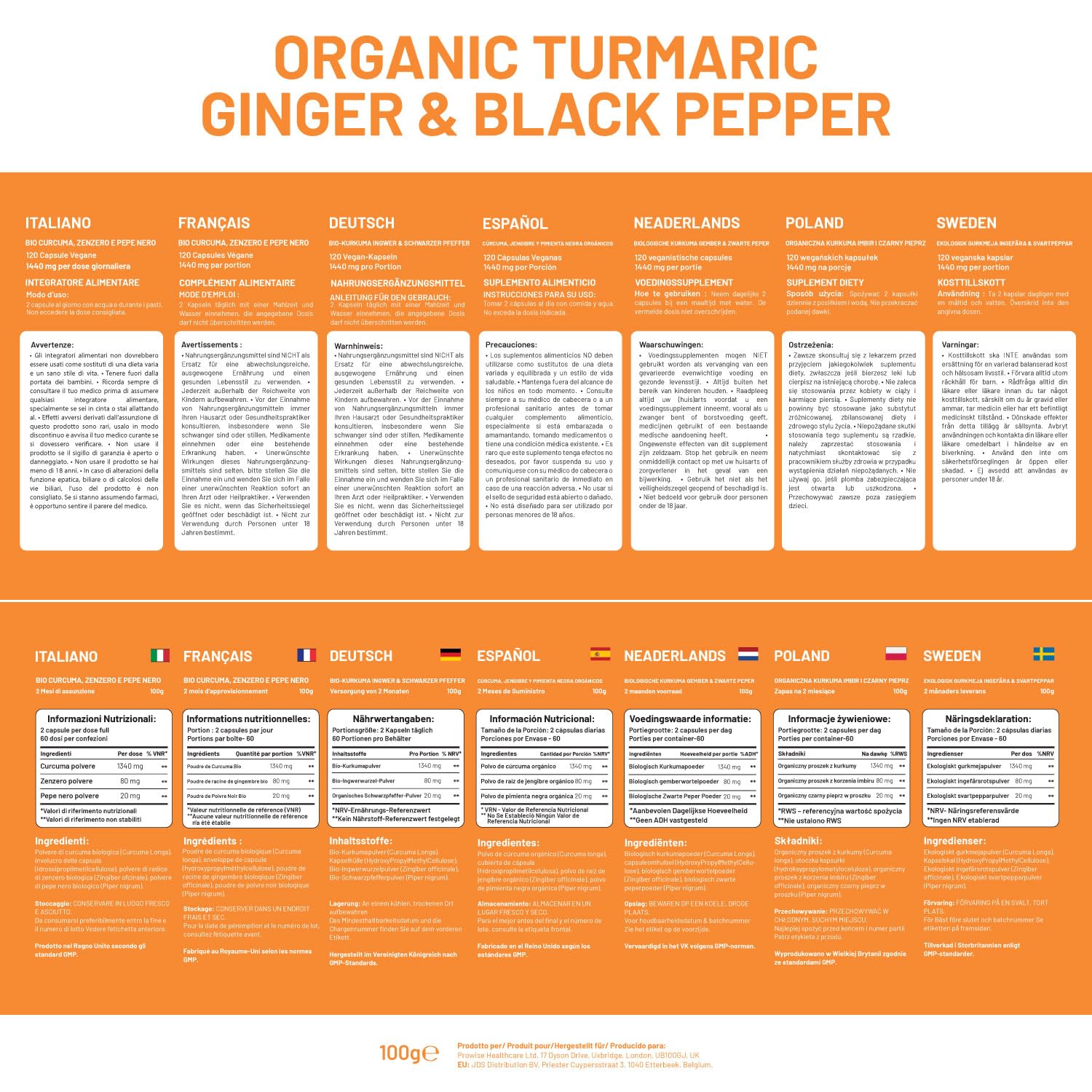 PH PROWISE Healthcare Turmeric Capsules close-up of capsules