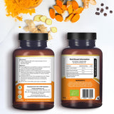 PH PROWISE Healthcare Turmeric Capsules side view showing ingredients