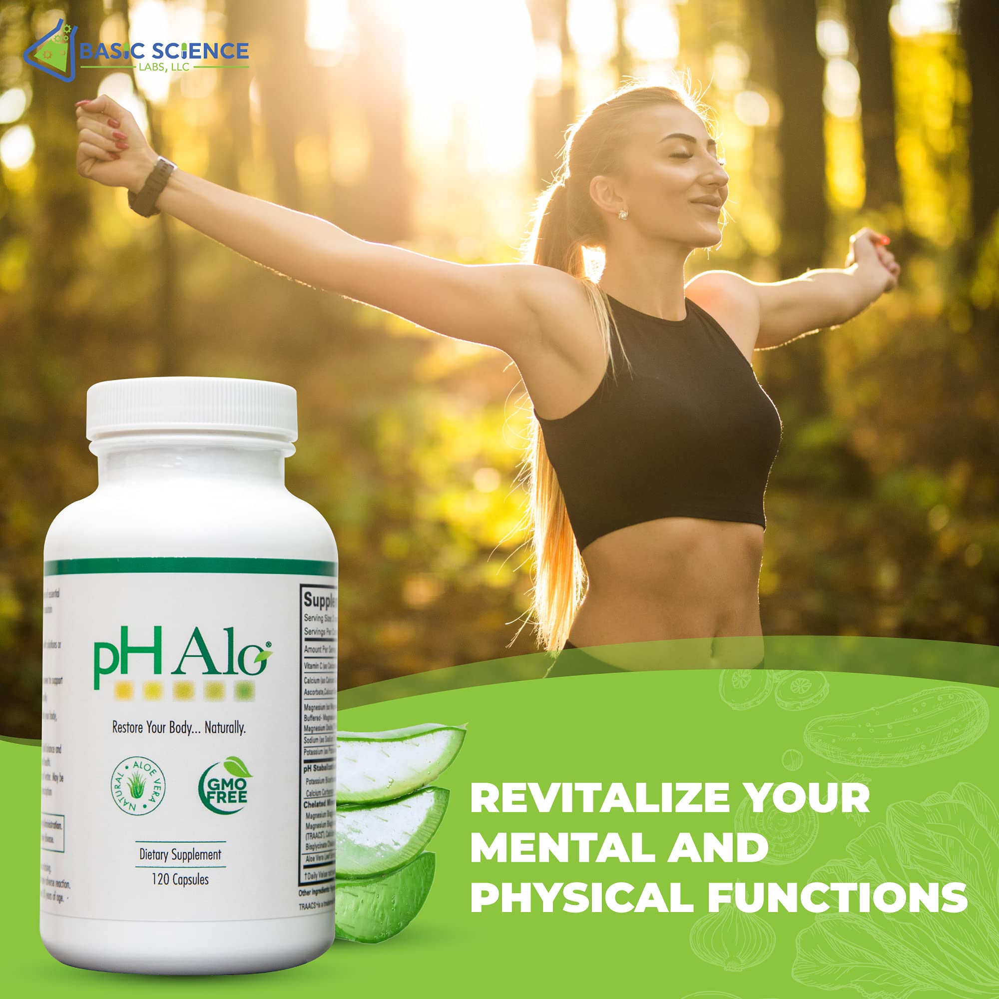 pHAlo Magnesium Capsules 191g with Aloe Vera gel