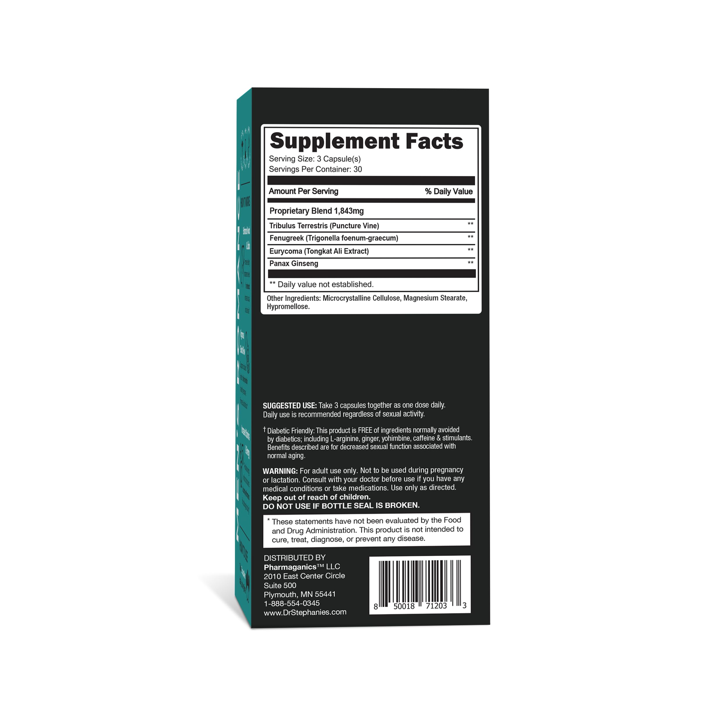 Pharmaganics Tribulus Supplement 118g packaging details