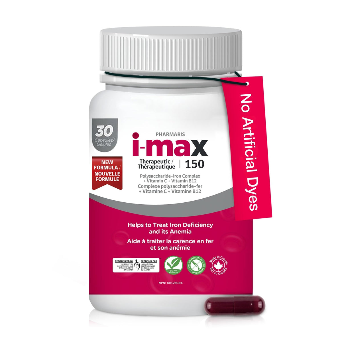 Pharmaris Iron Supplement 30 Capsules front view