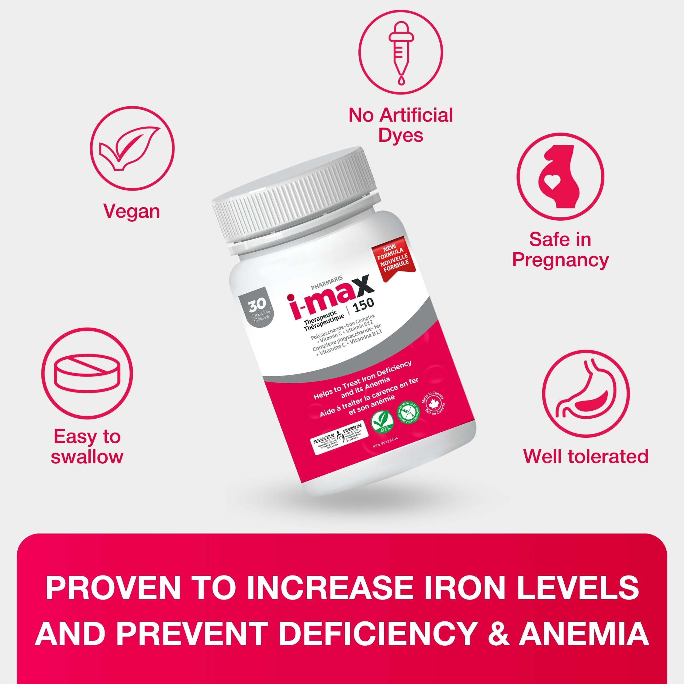 Pharmaris Iron Supplement with Vitamin C and B12