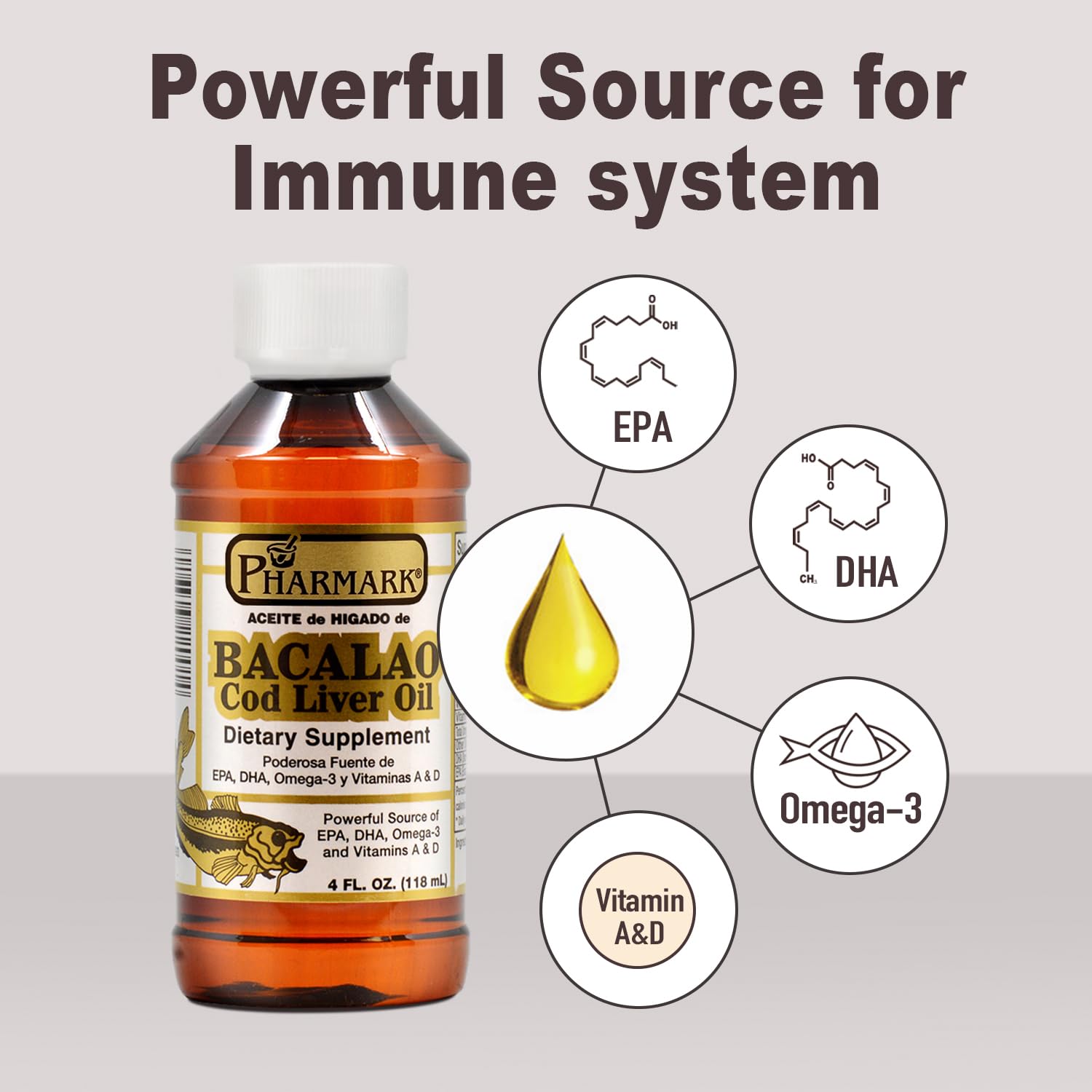 Pharmark Fish Oil Supplement 490g side view