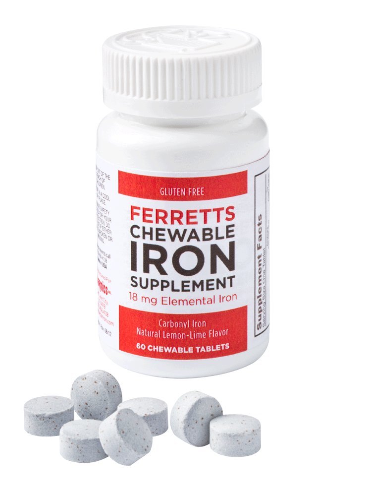 Pharmics Iron Chewables 18mg Lemon-Lime Flavour front view