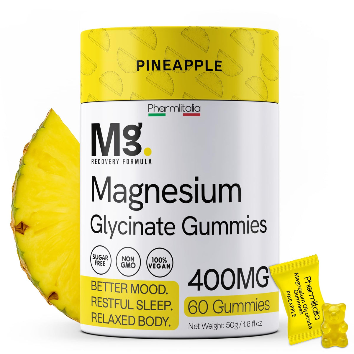 Pharmlitalia Magnesium Glycinate Gummies 400mg front view