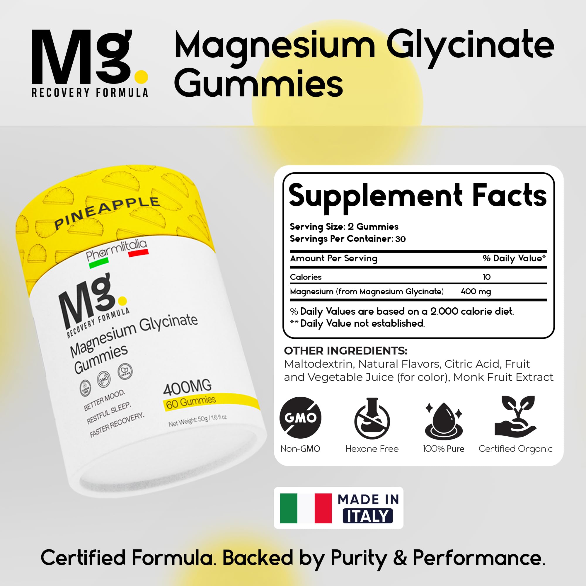 Pharmlitalia Magnesium Glycinate Gummies 400mg lifestyle scene