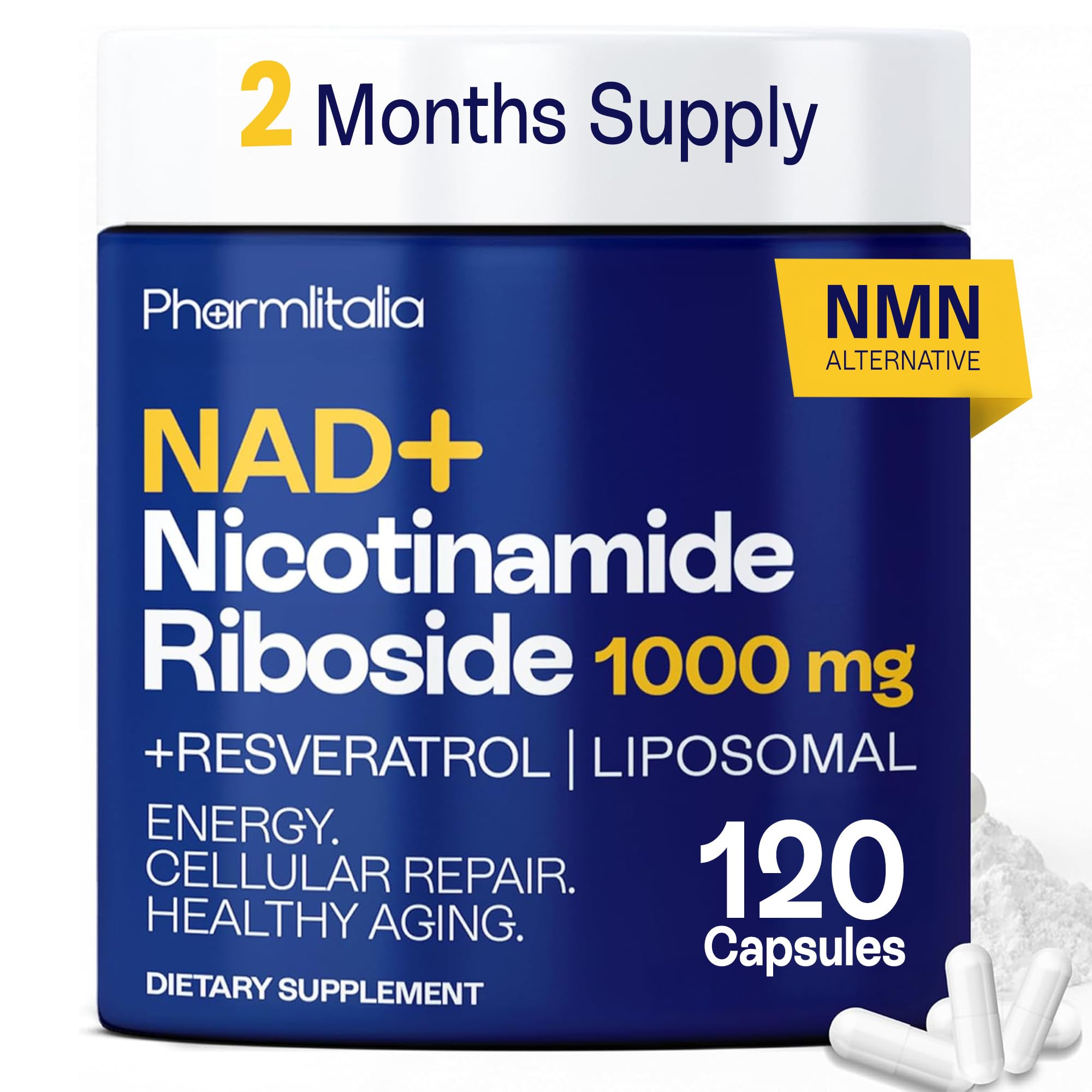 Pharmlitalia NAD+ Capsules with Resveratrol front view