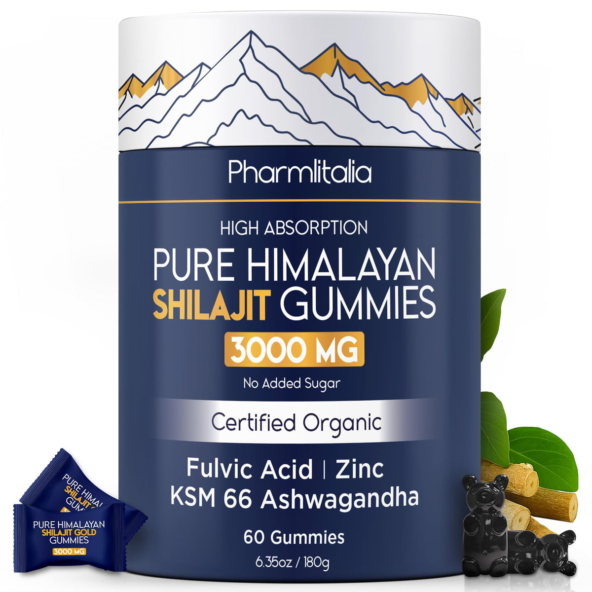 Pharmlitalia Shilajit Gummies 3000mg front view