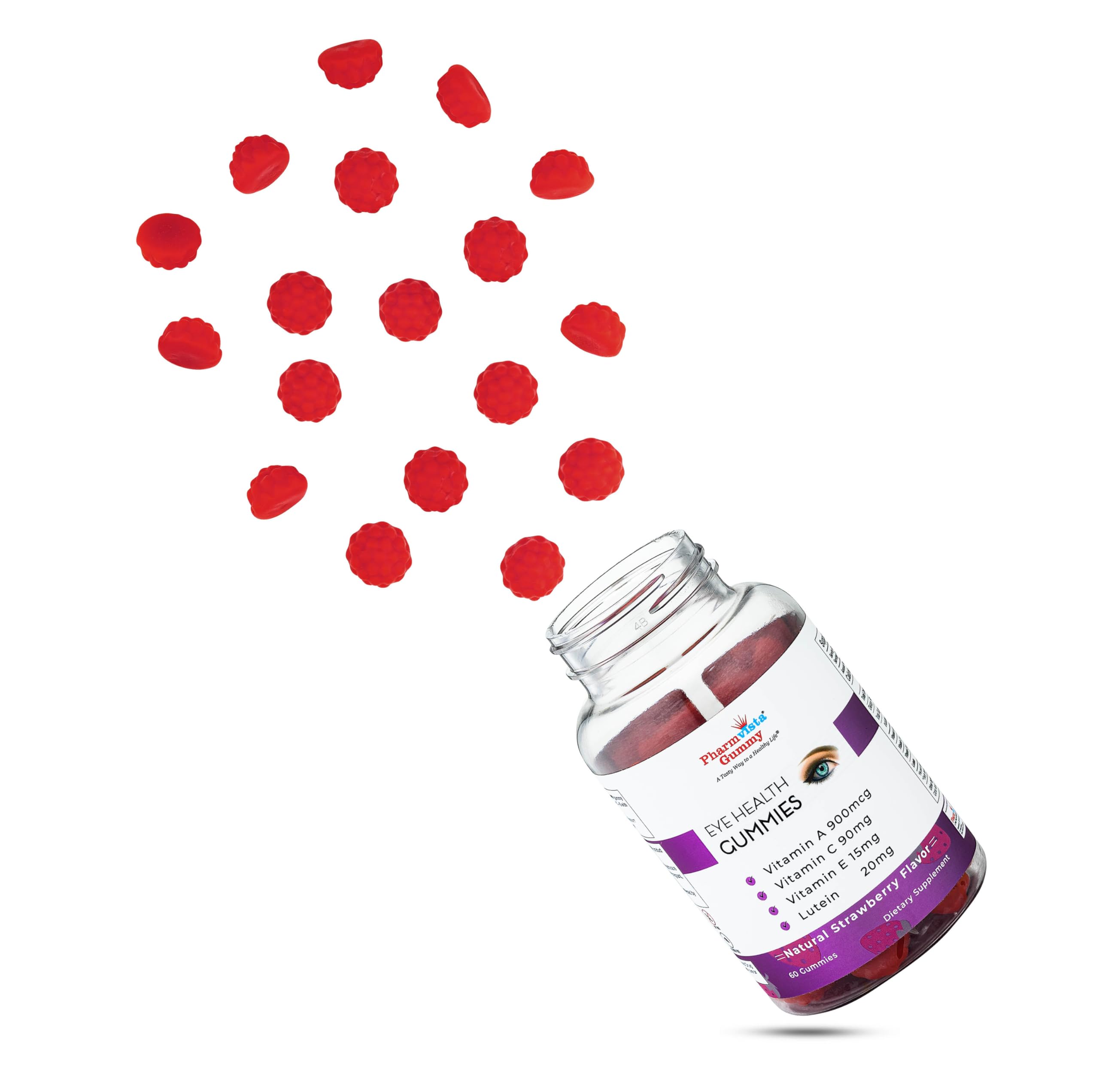 Pharmvista Eye Health Gummies with Lutein 90mg on a table