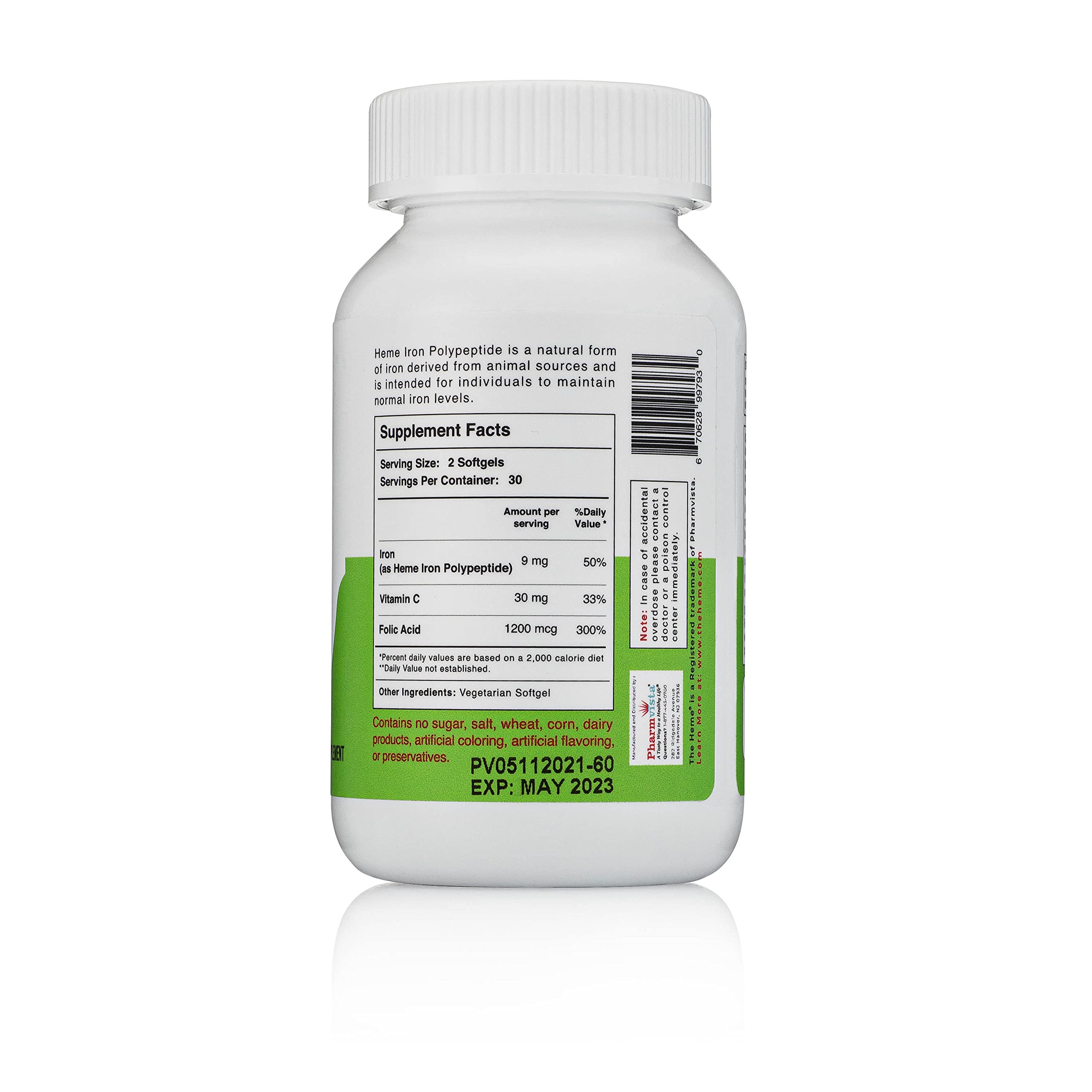 Pharmvista TheHeme Softgels side view showing softgel