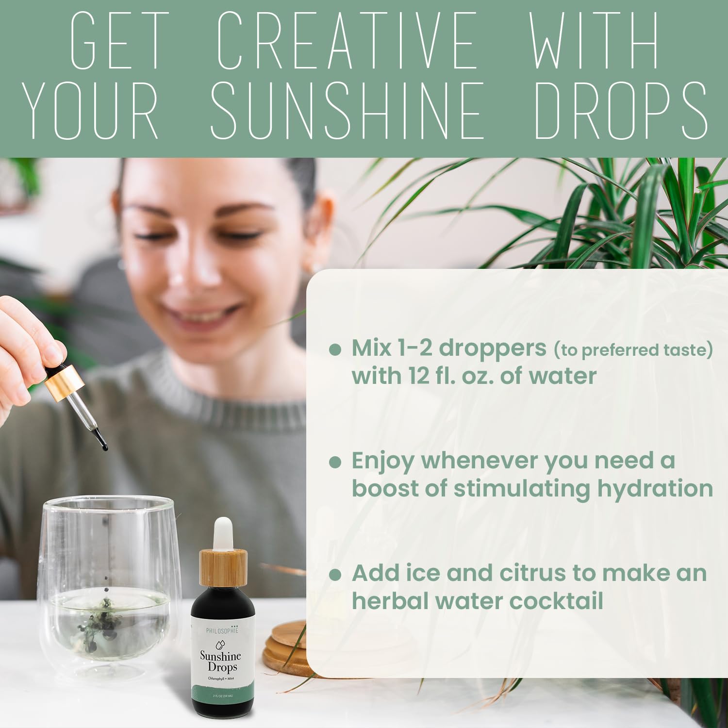 Philosophie Liquid Chlorophyll Drops 2oz packaging