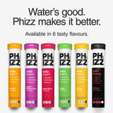 Phizz Effervescent Tablets displayed with sports gear