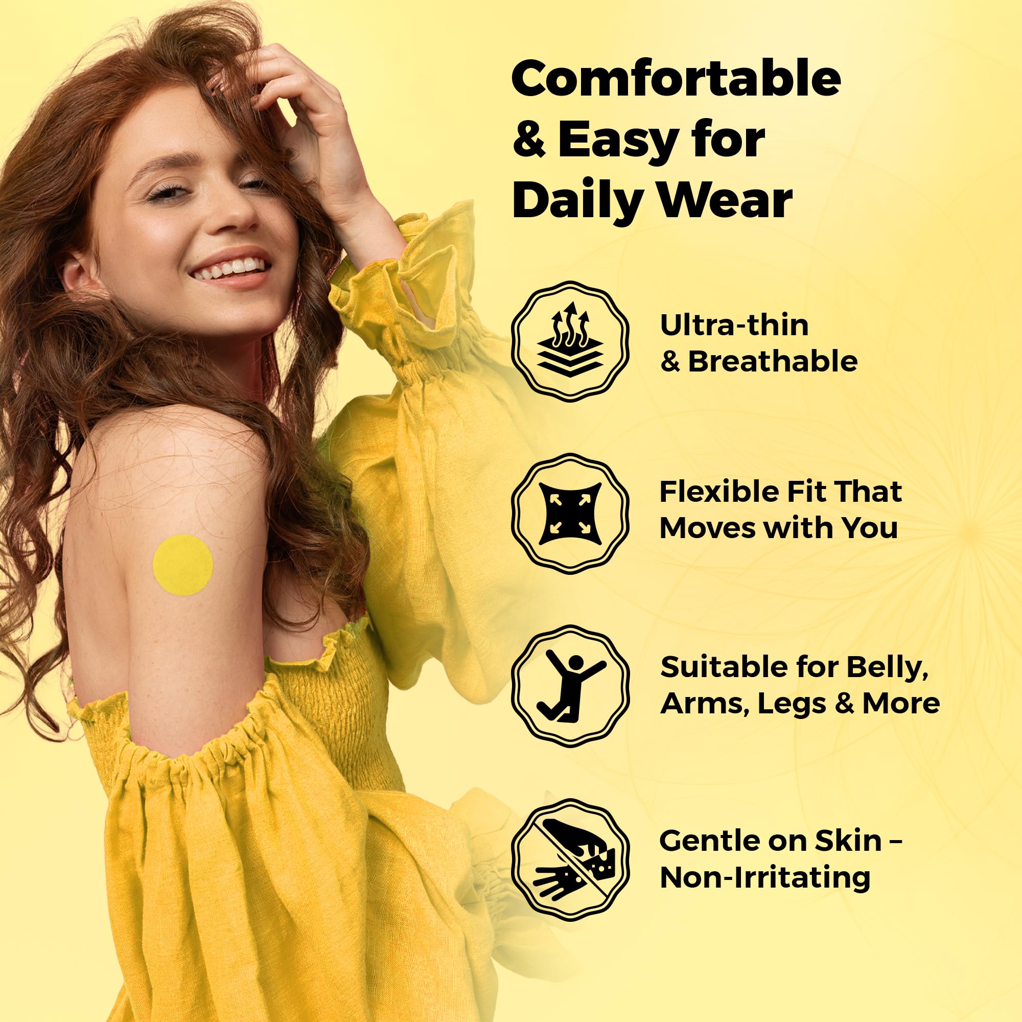 PHOEPATCH 5-HTP Simple Everyday Patch application on skin