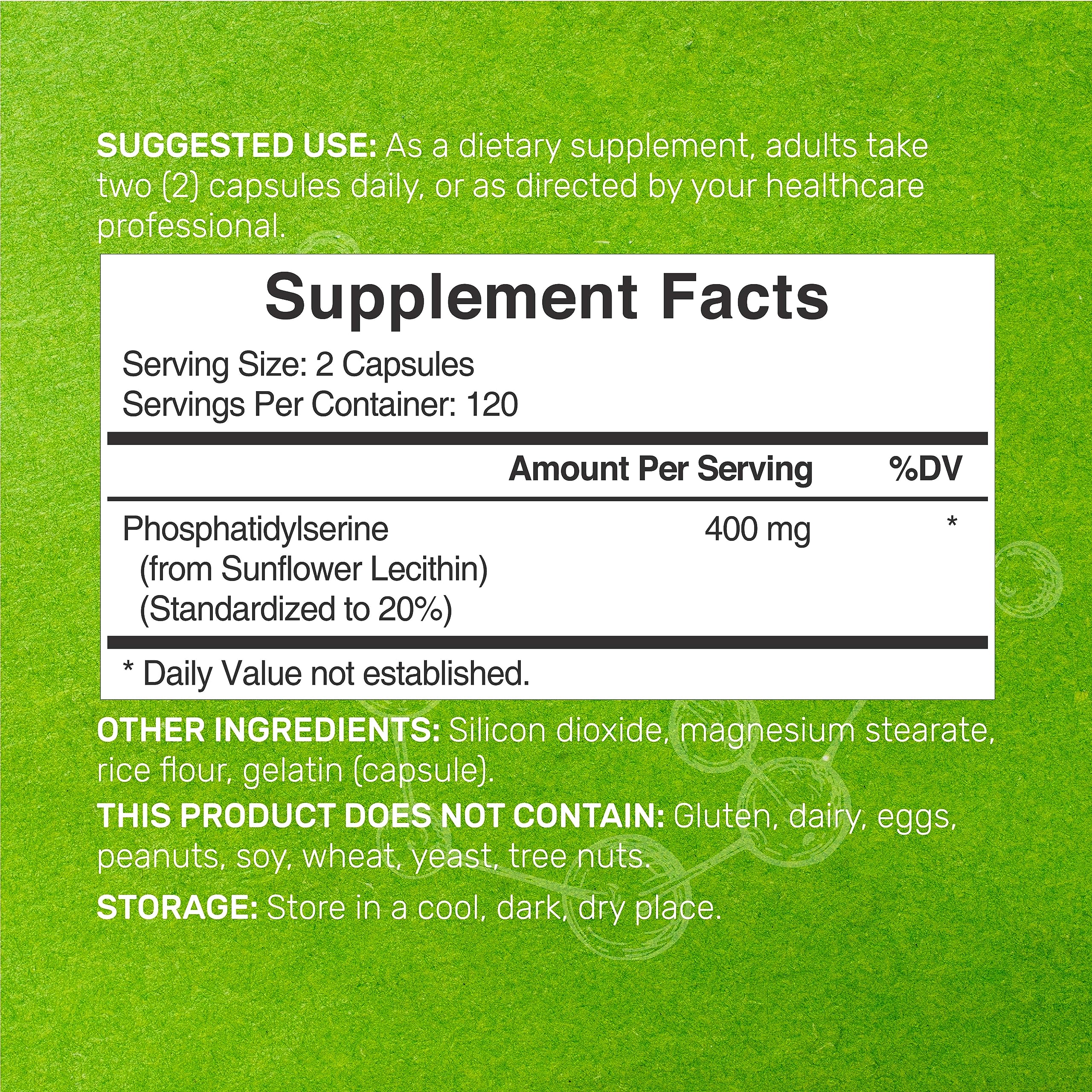 Phosphatidylserine Capsules 400mg side view